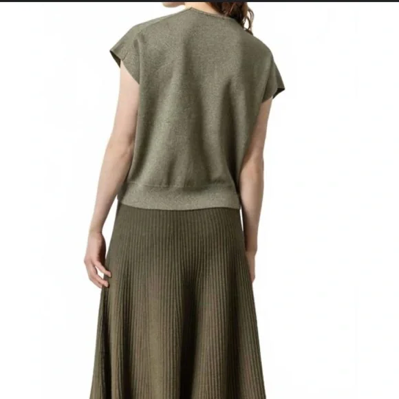 Lilla P Size Small Forest Green Ribbed A-Line Skirt - Picture 3 of 14